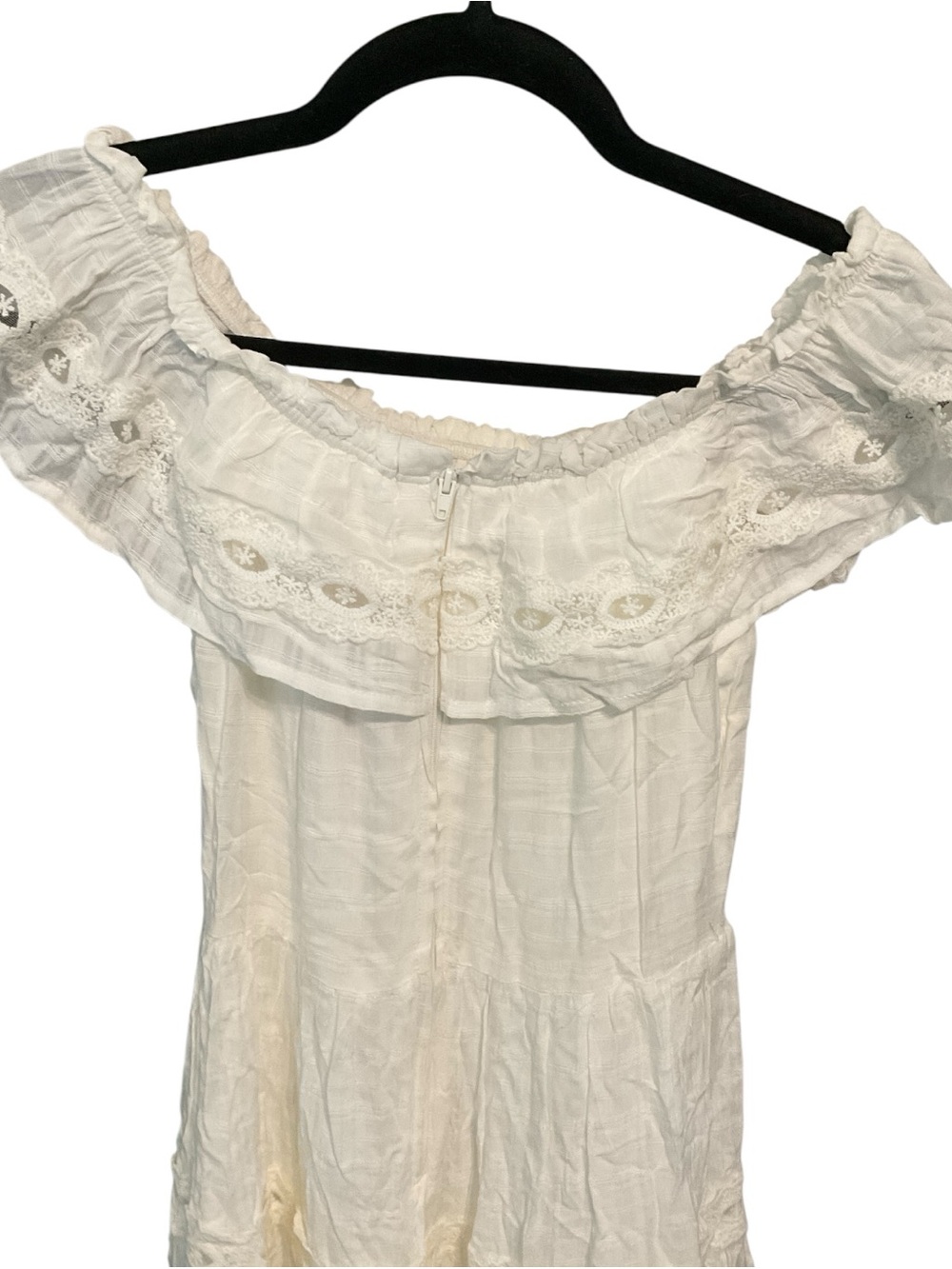 Xhilaration White Off-Shoulder Lace Trim Mini Dress A31 - Picture 4 of 7